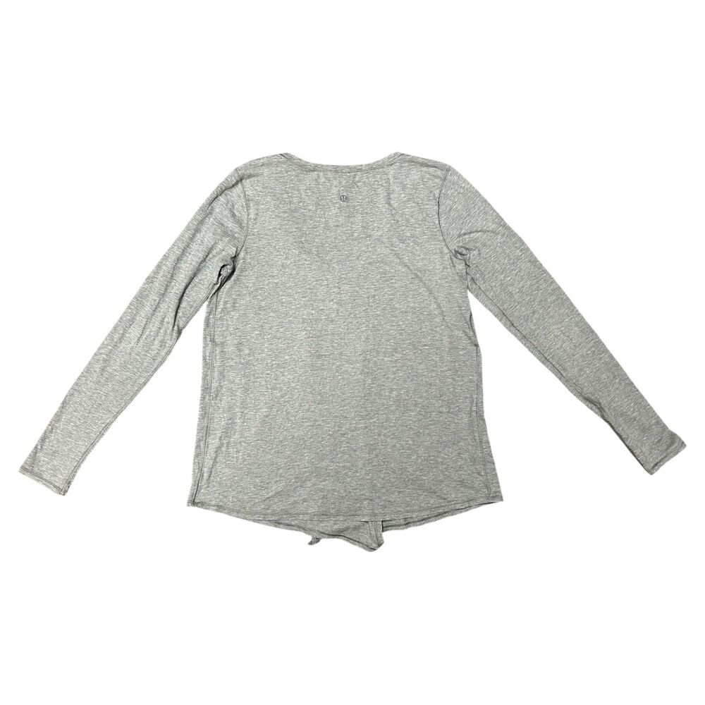 Lululemon, Women's Gray Long Sleeve Top, "Knot a Problem Long Sleeve," Size 8 - Picture 4 of 9